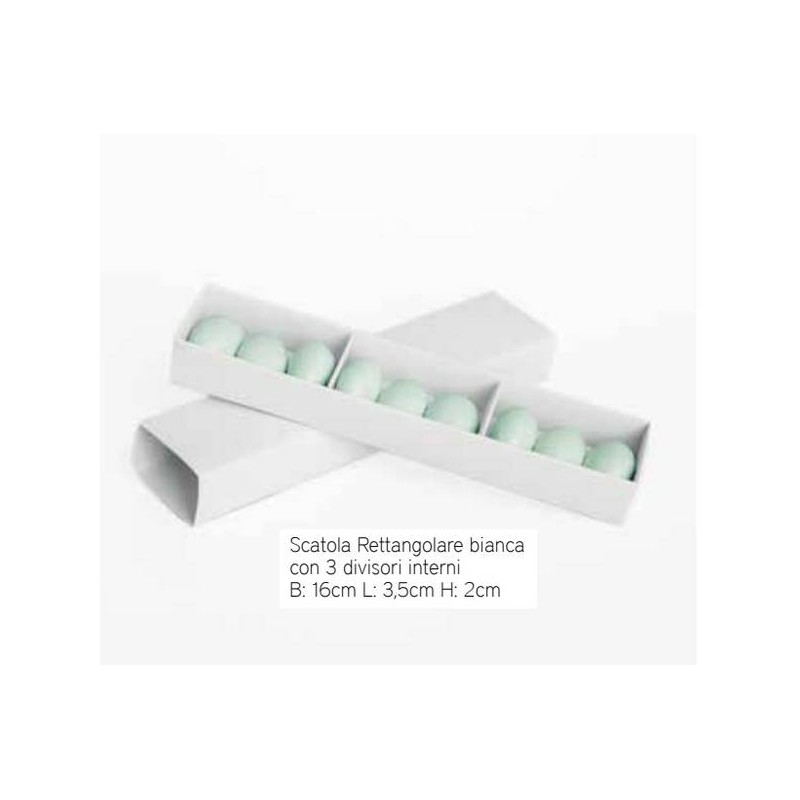 SCATOLA FIAMMIFERO GRANDE 3 DIVISORI 17x3,5x2cm BIANCA 10pz