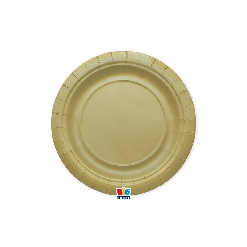 PIATTI PIANI ECOLOR BIODEGRADABILI 24cm ORO MATT 25pz