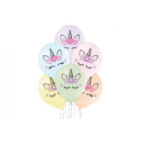 PALLONCINI LATTICE 12'' 30cm UNICORNO ASS.TI 6pz