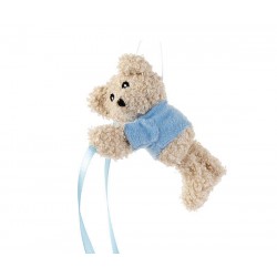 ORSETTO 12cm CON NASTRI AZZURRI