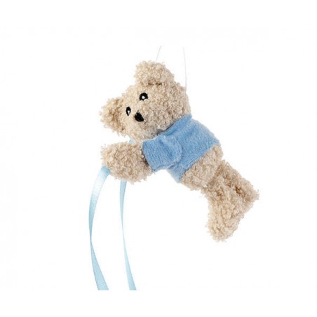 ORSETTO 12cm CON NASTRI AZZURRI