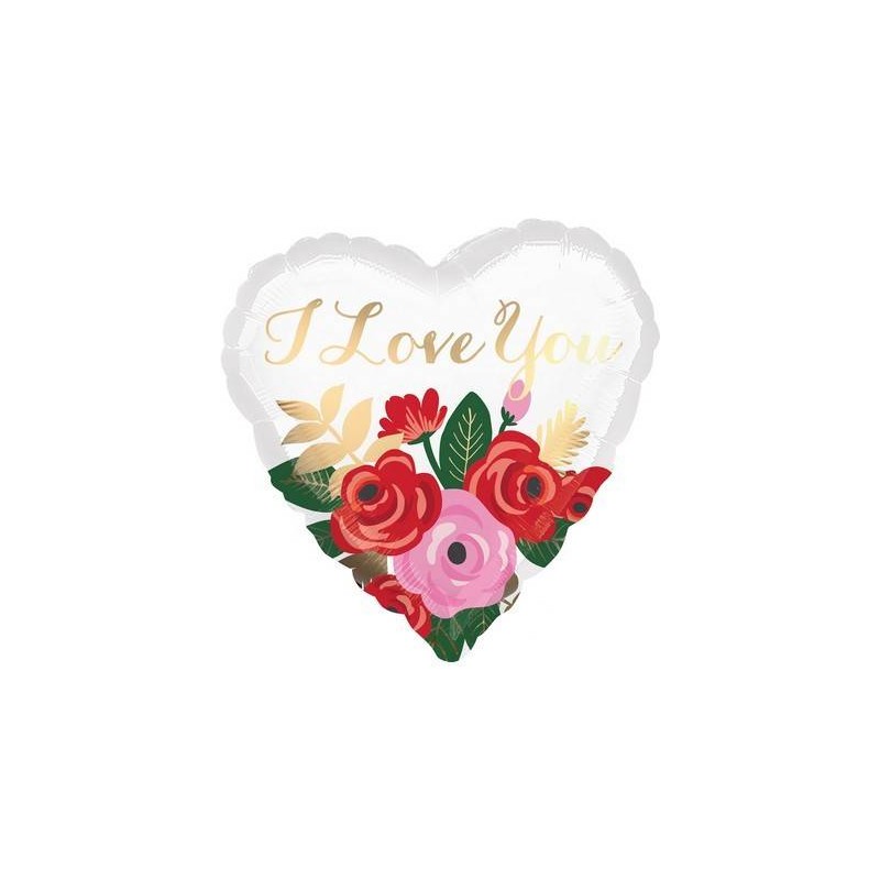 PALLONE MYLAR CUORE 17 42cm ROSE BOUQUET