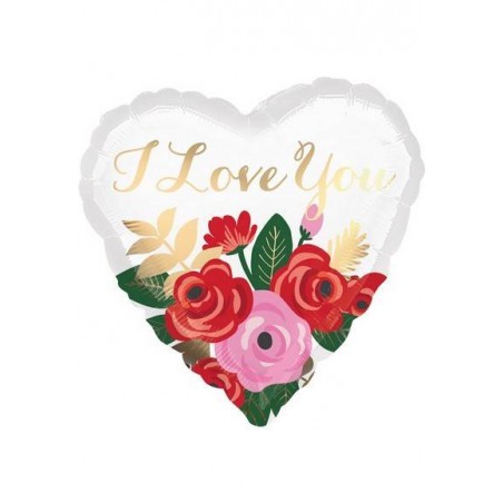 PALLONE MYLAR CUORE 17 42cm ROSE BOUQUET