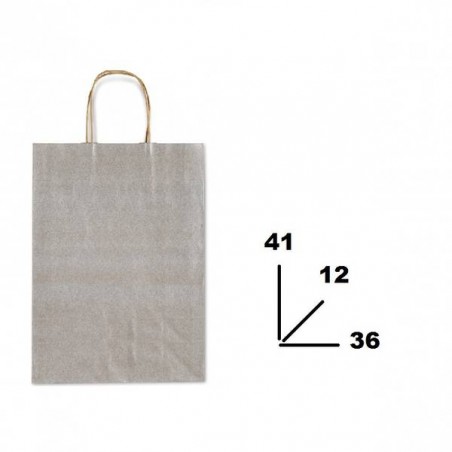 BORSA CARTA COLOR MIS.36+12x41cm ARGENTO 803