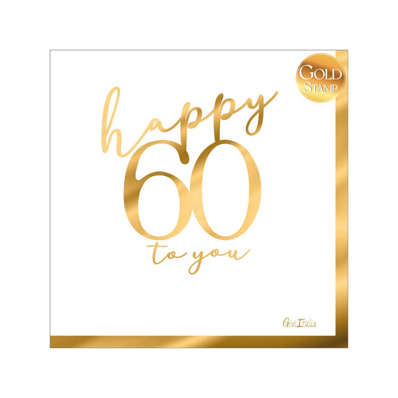 TOVAGLIOLI 33x33cm 60 ANNI HOT STAMP GOLD 16pz
