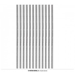 CANNUCCE CARTA 6x20cm ARGENTO METAL 12pz