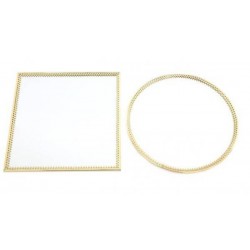 SPECCHIO CON BORDO IN METALLO ORO LARGE 2ass.ti