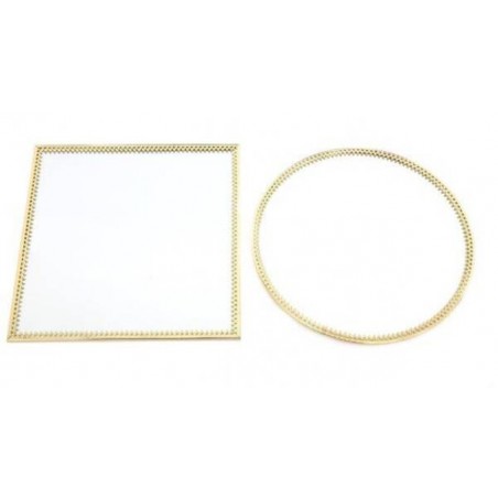 SPECCHIO CON BORDO IN METALLO ORO LARGE 2ass.ti