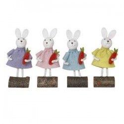 DECO RABBIT 4ass 14cm 1pz