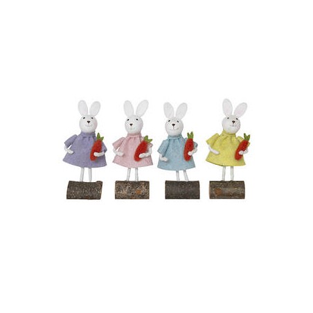 DECO RABBIT 4ass 14cm 1pz