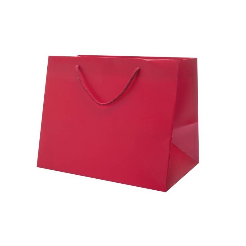 BORSA CARTA ELEGANCE 32+22x26cm ROSSO LUCIDO