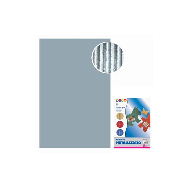 CARTONCINO CANNETE' METAL 50x70cm ARGENTO