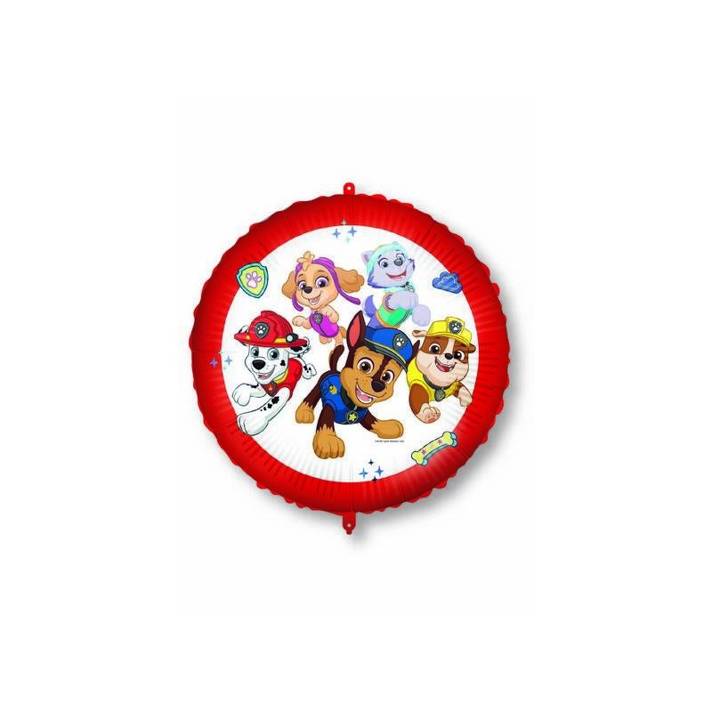 PALLONE MYLAR PAW PATROL & FRIENDS TONDO 18 43cm C/FILO E PESETTO