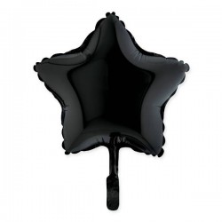 PALLONE MYLAR 23cm 9'' STELLA NERO METAL