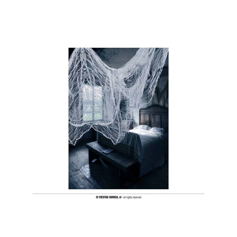 TELO IN STOFFA BIANCO EFFETTO RAGNATELA 76x228cm