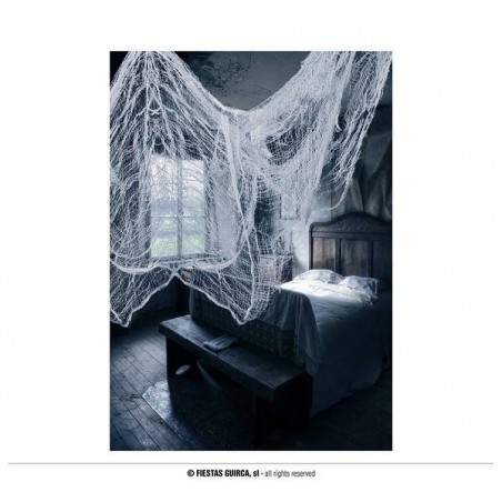 TELO IN STOFFA BIANCO EFFETTO RAGNATELA 76x228cm