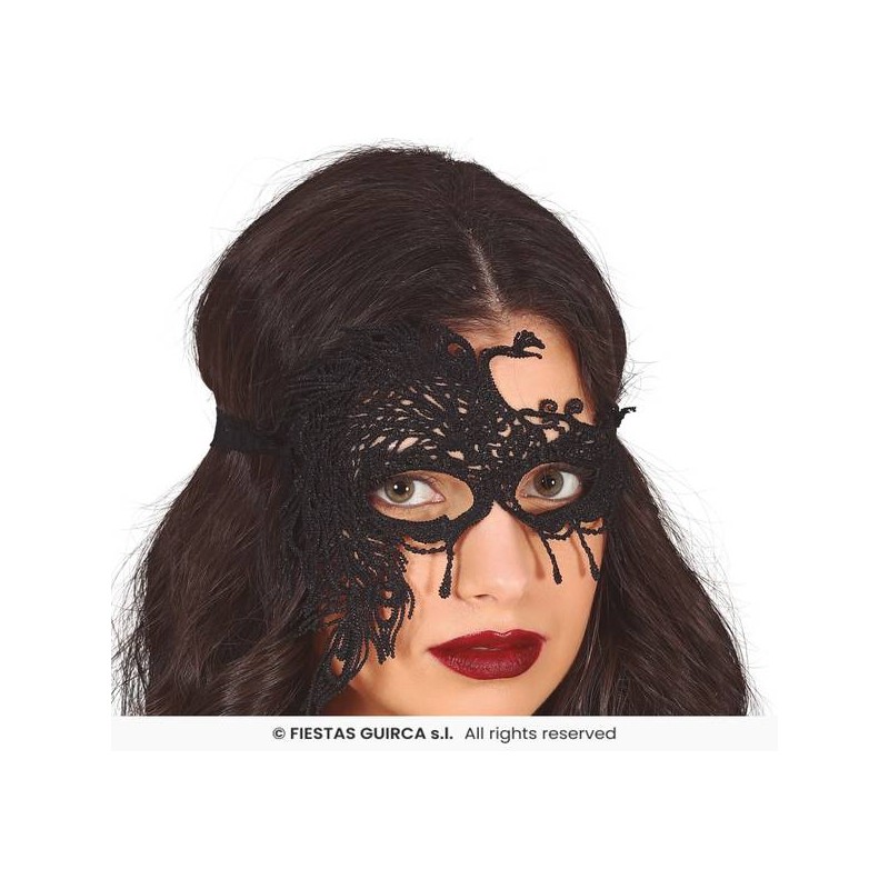 MASCHERA DONNA NERA IN PIZZO