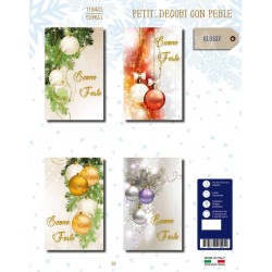 BIGLIETTO AUGURI PETIT 1194/G DECORI CON PERLE 4pz