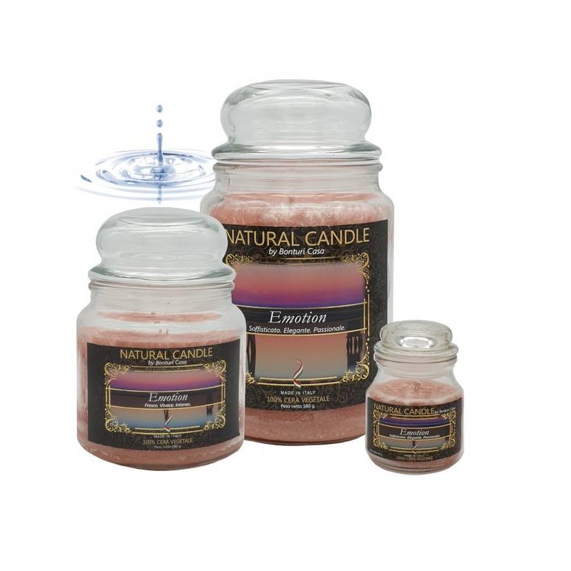 NATURE CANDLE 380gr GIARA 100% CERA VEGETALE EMOTION
