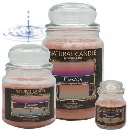 NATURE CANDLE 380gr GIARA 100% CERA VEGETALE EMOTION