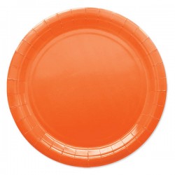 PIATTI PIANI ECOLOR BIODEGRADABILI 24cm ARANCIO 25pz