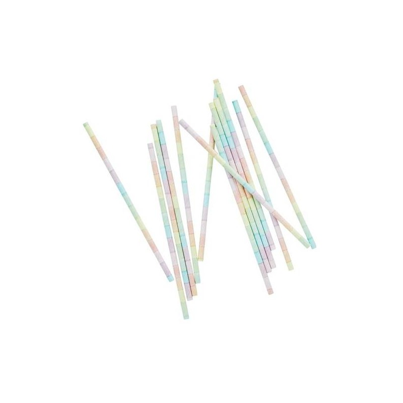 CANNUCCE DI CARTA ECO 20pz ARCOBALENO