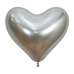PALLONCINO CUORE ARGENTO REFLEX 14 35cm 12pz