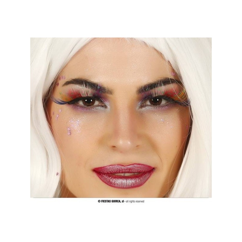 CIGLIA MULTICOLOR C/ADESIVO