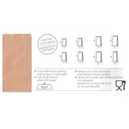 BUSTE REGALO CARTA SEALING AVANA 10+3x18cm 100pz PER ALIMENTI