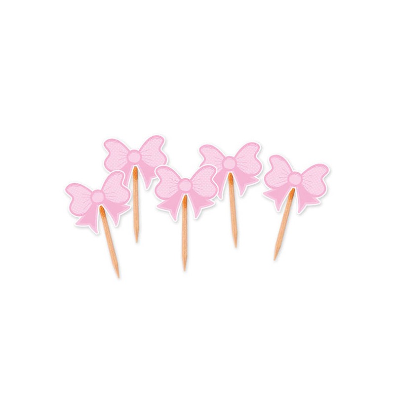 PICKS SAGOMATI IL MIO BATTESIMO FIOCCO ROSA 25pz