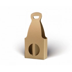 SCATOLA PORTA 2 BOTTIGLIE C/MAN. E FIN.20,5x10,5x45,5cm AVANA LISCIA