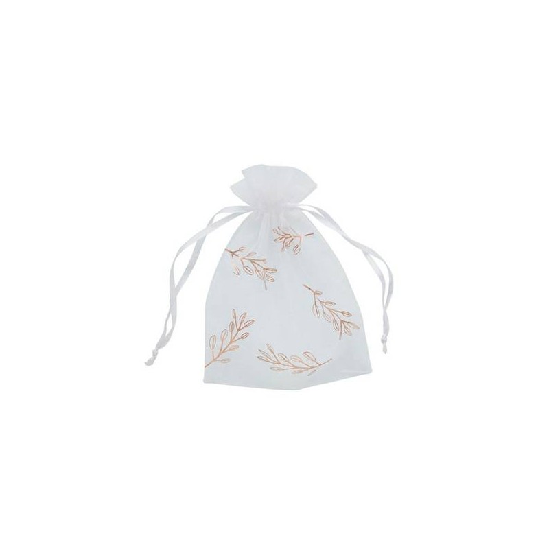 SACCHETTO ORGANZA STAMPA ROSE GOLD 10pz