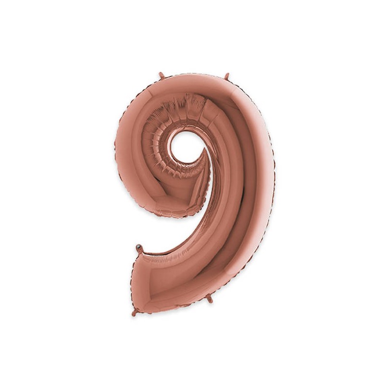 PALLONE NUMERO 9 MYLAR 102cm 40 ROSE GOLD