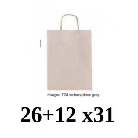 BORSA CARTA COLOR MIS.26+12x36cm TORTORA 724