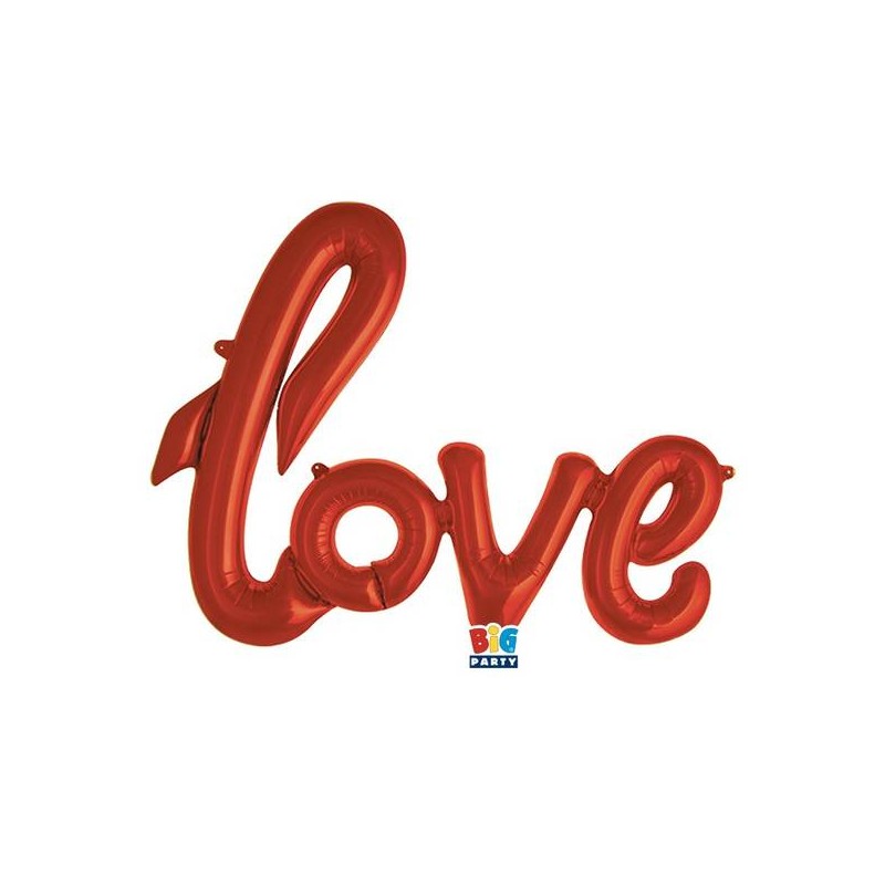 PALLONE MYLAR SCRITTA LOVE RED 101x67cm