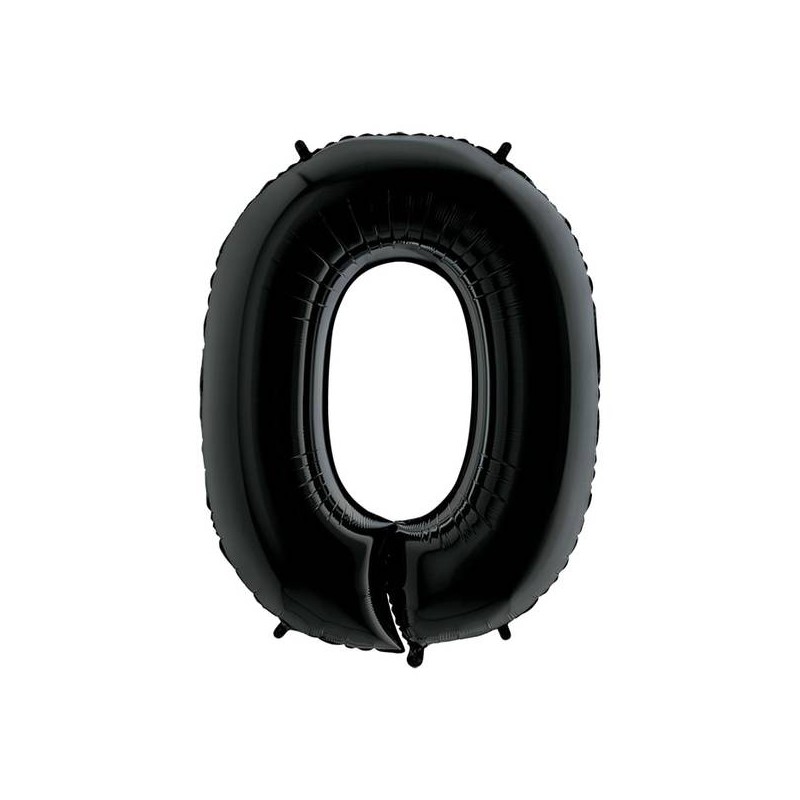 PALLONE NUMERO 0 MYLAR 102cm 40 NERO