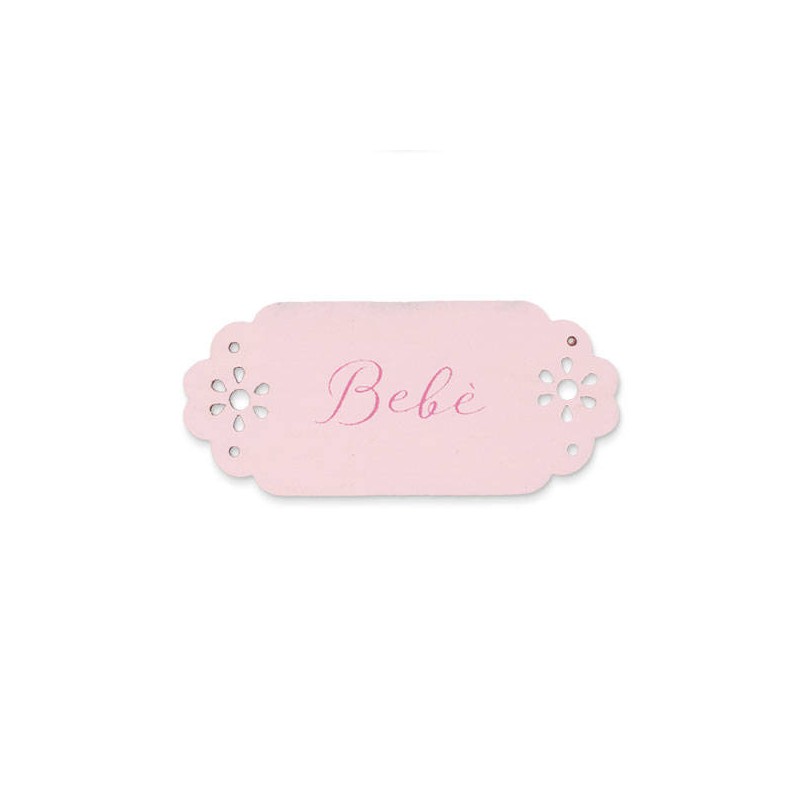 TAG FIORELLINI TRAFORATI ROSA BEBE' 6cm 12pz