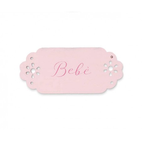 TAG FIORELLINI TRAFORATI ROSA BEBE' 6cm 12pz