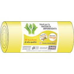 SACCHI NU 70x110cm RACCOLTA DIFFERENZIATA GIALLO 10pz