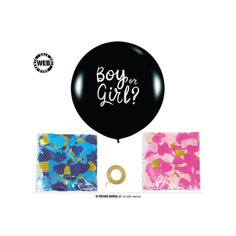 PALLONCINO LATTICE 70cm IT'S A BOY/IT'S A GIRL CON CORIANDOLI