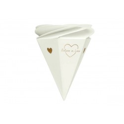 SCATOLA CONO H.8cm SPIRALE BELIEVE IN LOVE 10pz