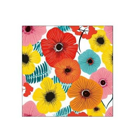 TOVAGLIOLI 25X25 COLOURFLU FLOWERS ROSSO 20pz