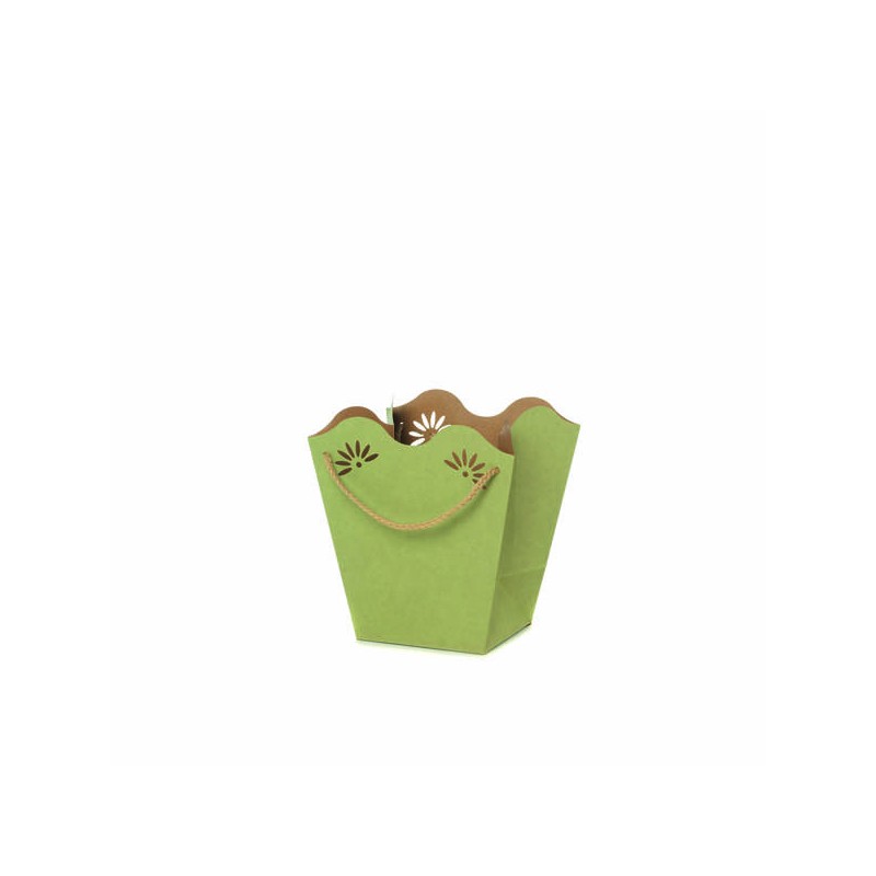 SHOPPER CARTA DAISY KRAFT 18x19+11x12cm 30-VERDE SALVIA