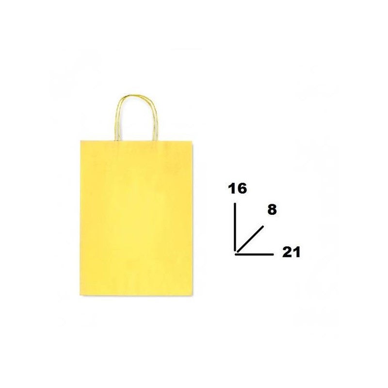 BORSA CARTA COLOR MIS.16+8x21cm GIALLO 757