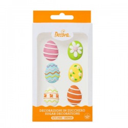 DECORAZIONI IN ZUCCHERO UOVA DI PASQUA 6pz