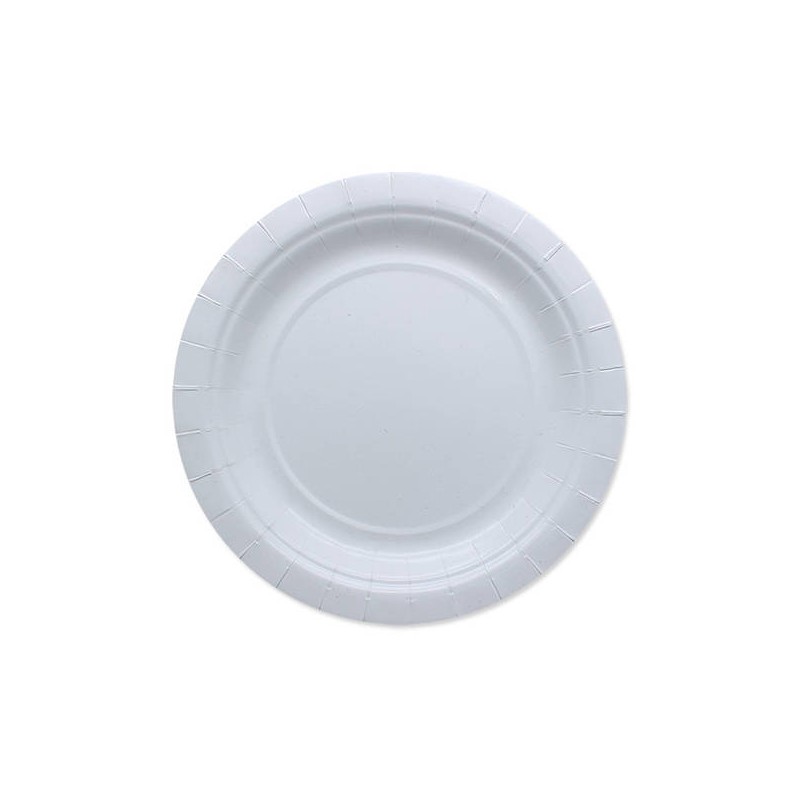 PIATTI DESSERT ECOLOR BIODEGRADABILI 18cm BIANCO 25pz