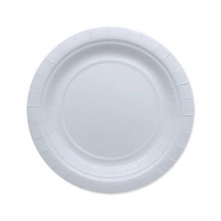 PIATTI DESSERT ECOLOR BIODEGRADABILI 18cm BIANCO 25pz