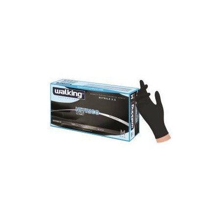 GUANTI NITRILE NITRICO NERO WALKING 100pz TG.L