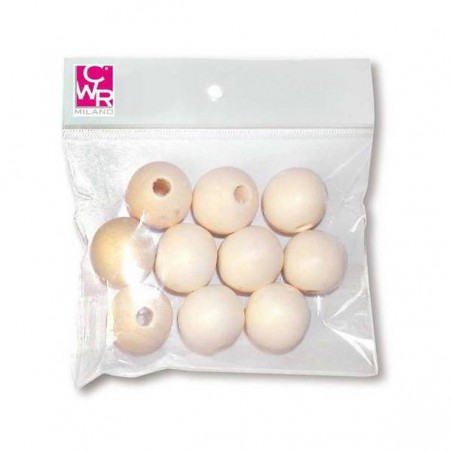 SFERE PERLE IN LEGNO ø2,5cm 6pz