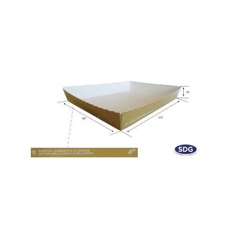 VASSOIO FAST FOOD AVANA 21x15x3cm 50pz BIO COMPOSTABILE 630-65